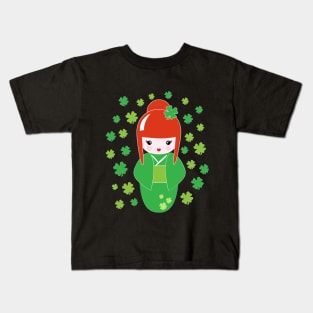 St. Patrick Day Irish Kokeshi Kids T-Shirt